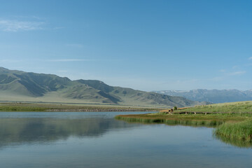 Bortala Sailimu Lake Scenic Area, Xinjiang Uygur Autonomous Region, China