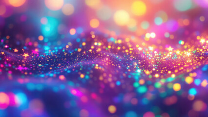 Colorful abstract bokeh lights and stars