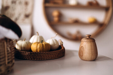 Pumpkins on the table