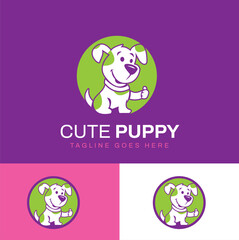 CUTE PUPPY DOG THUMB UP LOGO