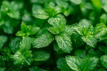 Fresh green leaves in spring and bokeh background.