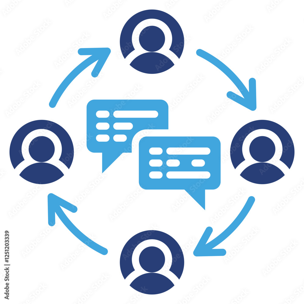 Poster communication icon sheet multiple style collection