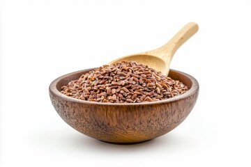 Rice brown isolated on white background.