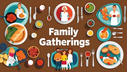 Happy Family Enjoying Delicious Food Together At A Festive Gathering
