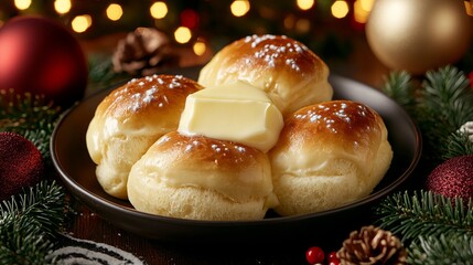 Sweet rolls with butter, a festive treat!