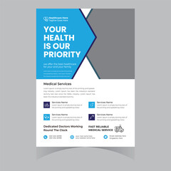 professional medical hospital dental doctor nursing flyer poster brochure banner template design vector 