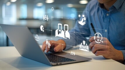 Digital Workplace Collaboration and Teamwork Concept