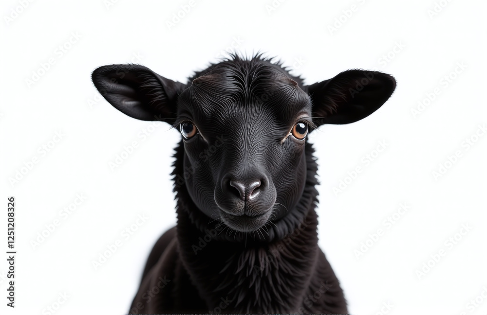 Poster a black lamb portrait stands alone against a clean white background creating a simple yet striking v