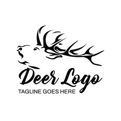 MAGESTIC DEER WITH HORNS LOGO VECTOR
