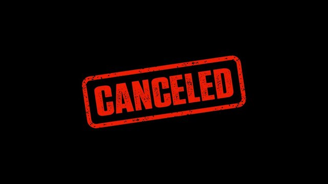 Animated Canceled Rubber Stamp Icon. Canceled sign video footage.