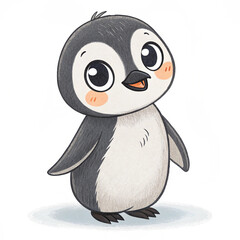 penguin on a white