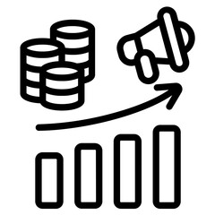 Sales Growth Outline Icon