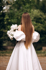 Girl holding a bouquet