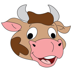 A cow face animal vector illustration