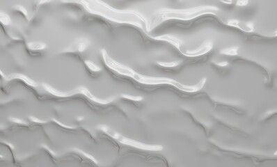 Abstract waves on a glossy white surface