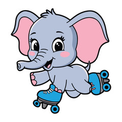 Cute baby elephant with smiling face