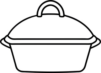 Casseroles outline coloring page vector