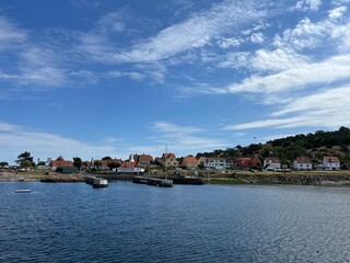 Fototapeta premium view of the town from the sea