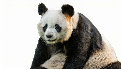 Fototapeta premium a cute giant panda in nature isolated on white background
