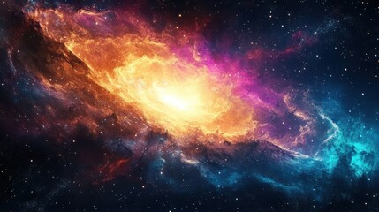 Fototapeta premium Galactic Nebula Explosion Starry Space Universe Abstract Digital Art