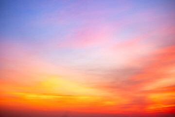Beautiful , luxury soft gradient orange gold clouds and sunlight on the blue sky perfect for the background, take in evening,Twilight, Large size, high definition landscape photo
