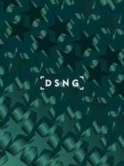 Fototapeta premium Modern green background with luxury 3d abstract star pattern. Modern shiny green stars pattern. Futuristic technology concept, suitable for covers, posters, banners, brochures, websites, etc.