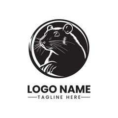 rat vector logo illustration silhouette mouse logo vector, rat icon