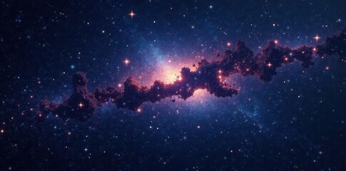 Obraz premium Dark sky, countless glittering stars, cosmic dust , light, stellar, observation