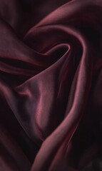 Fototapeta premium Elegant flowing crimson textile showcasing soft folds and subtle shimmer design detail
