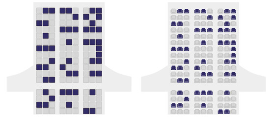 airplane seat booking, airline interface,  vector illustration
