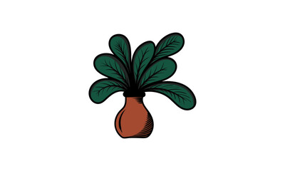 plant in vase, leaves in vase