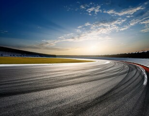 empty car race track turn sport background