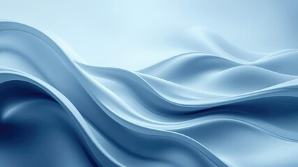 Obraz premium Abstract wave patterns in shades of gray and blue on an abstract background with a smooth silk-like quality resembling a winter morning, gentle ripples, calming waves