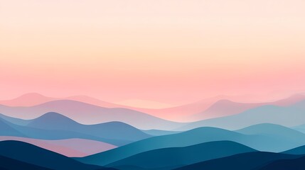 Serene Pastel Mountainscape at Peaceful Dawn