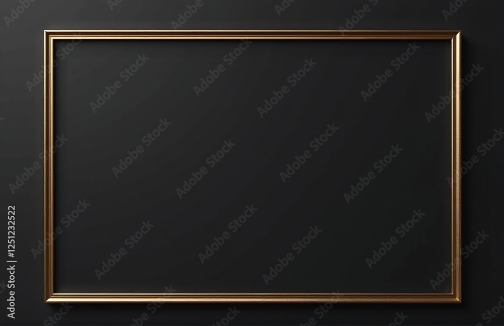 Poster a single gold leaf frame sits delicately against a dark black background adding subtle elegance to t