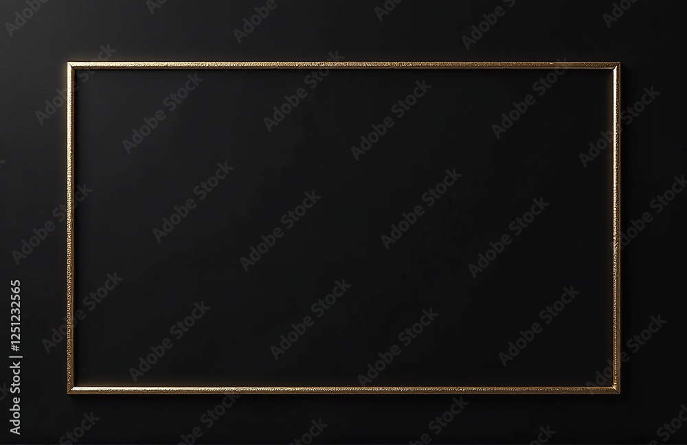 Poster a single gold leaf frame sits delicately against a dark black background adding subtle elegance to t