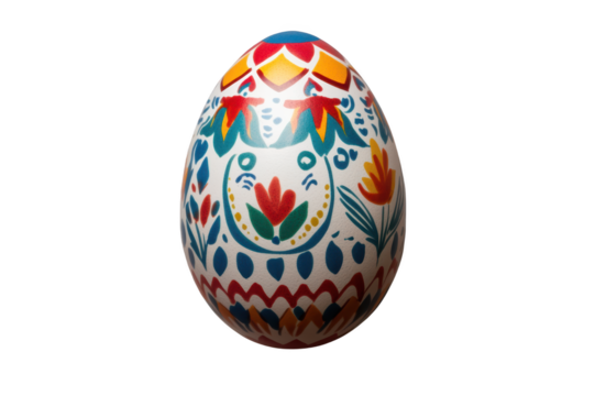 Bright easter egg rotating on transparent background