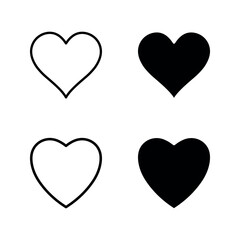 heart icon set color editable on white background