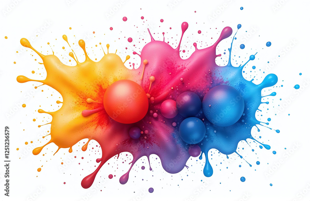 Aufkleber A Vibrant Splash Of Color In A Watercolor Style, Created By Ai Technology To Be A Unique And Isolated Design Element. 00002