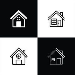 Modern Minimal Home Icon. Simple House Vector for Real Estate & Design.