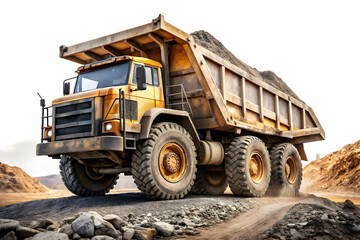 Heavy-Duty Dump Truck on Quarry Site 