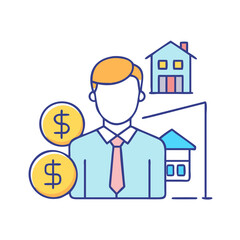 loan officer icon, loan officer vector illustration-simple illustration of loan officer. perfect for loan officer logos and icons