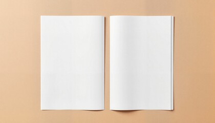 Minimalist double-sided flyer mockup on beige background, professional design