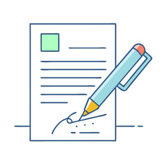 pen signing document icon, pen signing document vector illustration-simple illustration of pen signing document. perfect for pen signing document logos and icons