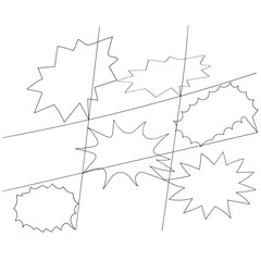  continuous line drawing Comic books dialog bubbles