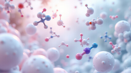 A detailed microscopic view of semaglutide molecules, showcasing their unique structure and arrangement.