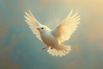 Obraz premium bird minimalistic conceptual abstract expressionisme animal colour natural pastel colors 
