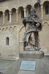 St. Boniface statue behind Mainz cathedral, Germany - architecture background