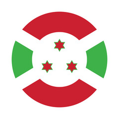 Flag of Burundi. Burundi circle flag logo icon computer vector illustration design