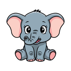 Obraz premium Baby elephant with angry face